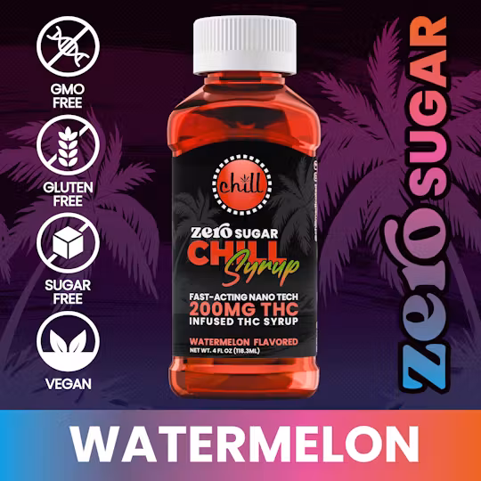 Photograph of product: Chill Medicated - Zero Sugar Syrup - (200mg) - **WATERMELON**