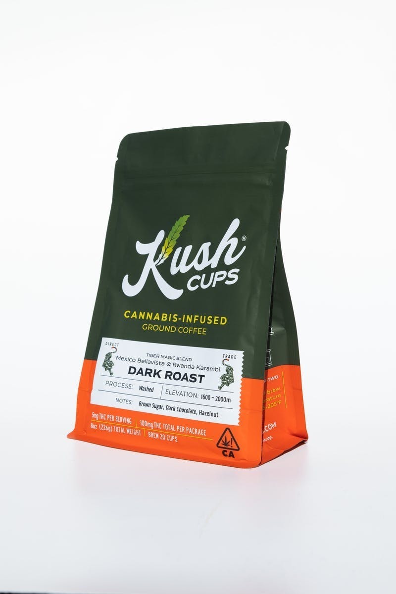 Photograph of product: Kush Cups Dark Roast Tiger Magic Coffee $16