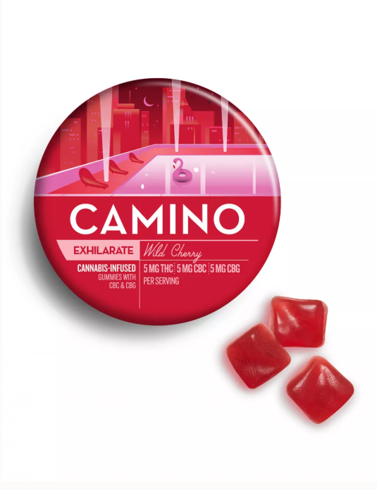 Photograph of product: EXHILARATE | WILD CHERRY | TH-oui:CBC:CBG GUMMIES | 100 MG