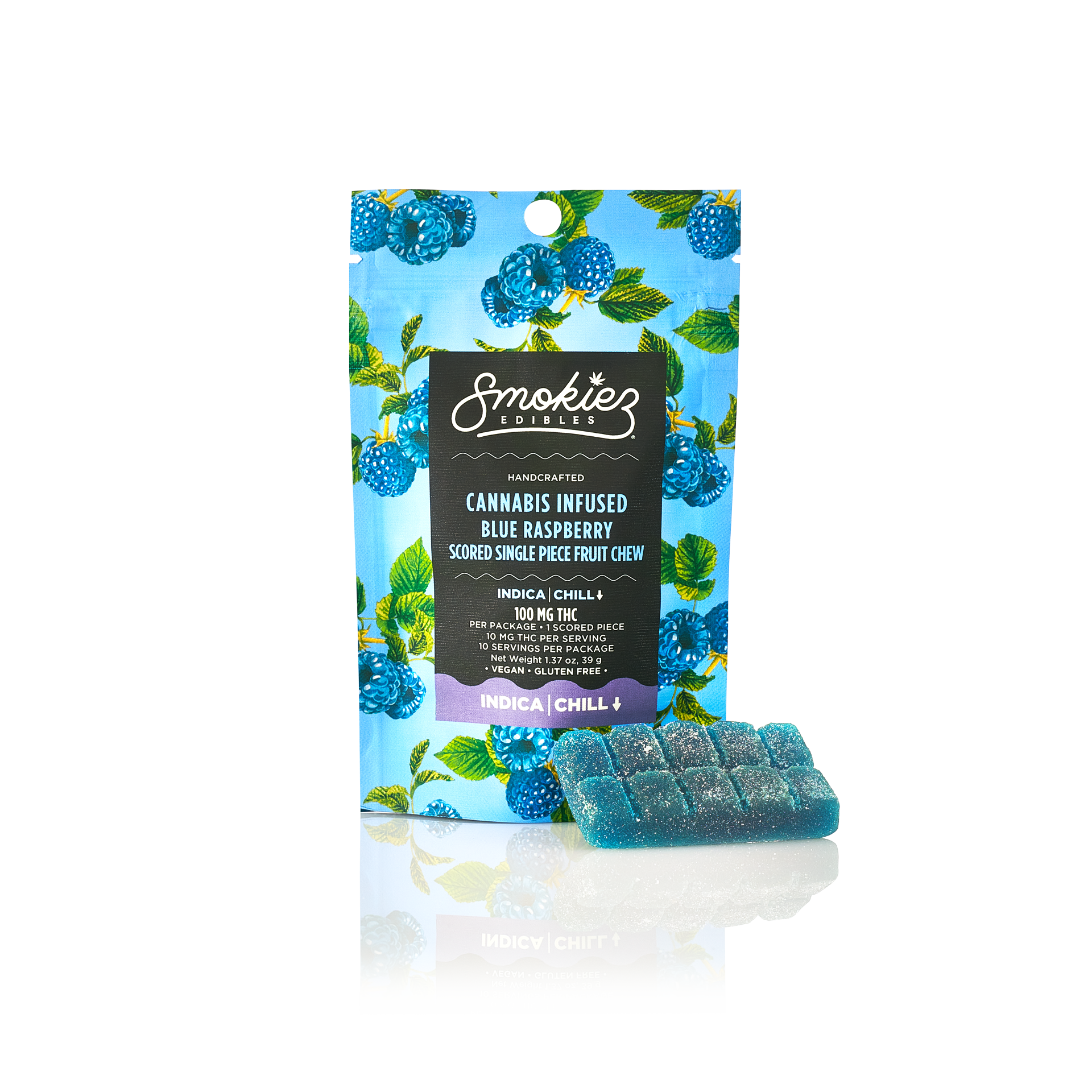 Photograph of product: Smokiez Blue Raspberry (I) Live Resin Fruit Chews 100mg