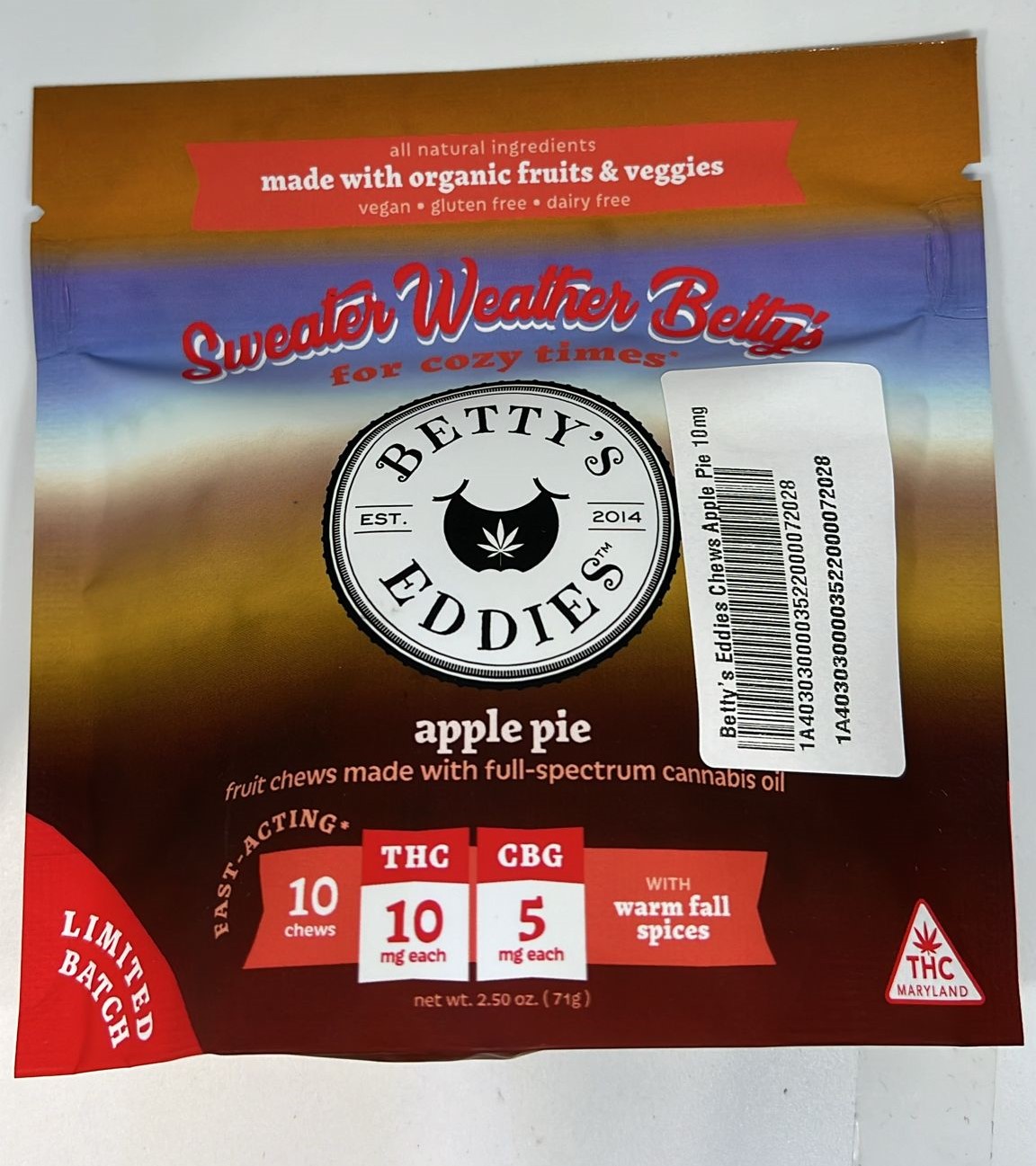 Photograph of product: Chews Apple Pie 10mg