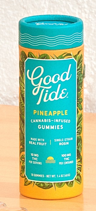 Photograph of product: Good Tide | Pineapple | 10pk | au chocolat Rosin Gummies | 100mg