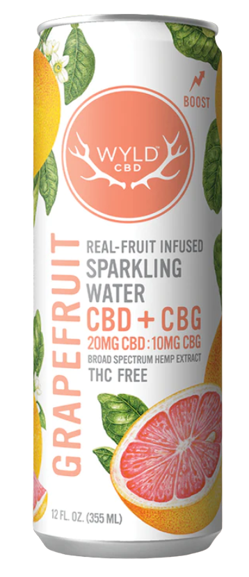 Photograph of product: Wyld CBD Grapefruit Sparkling Water 20mg CBD + 10mg CBG