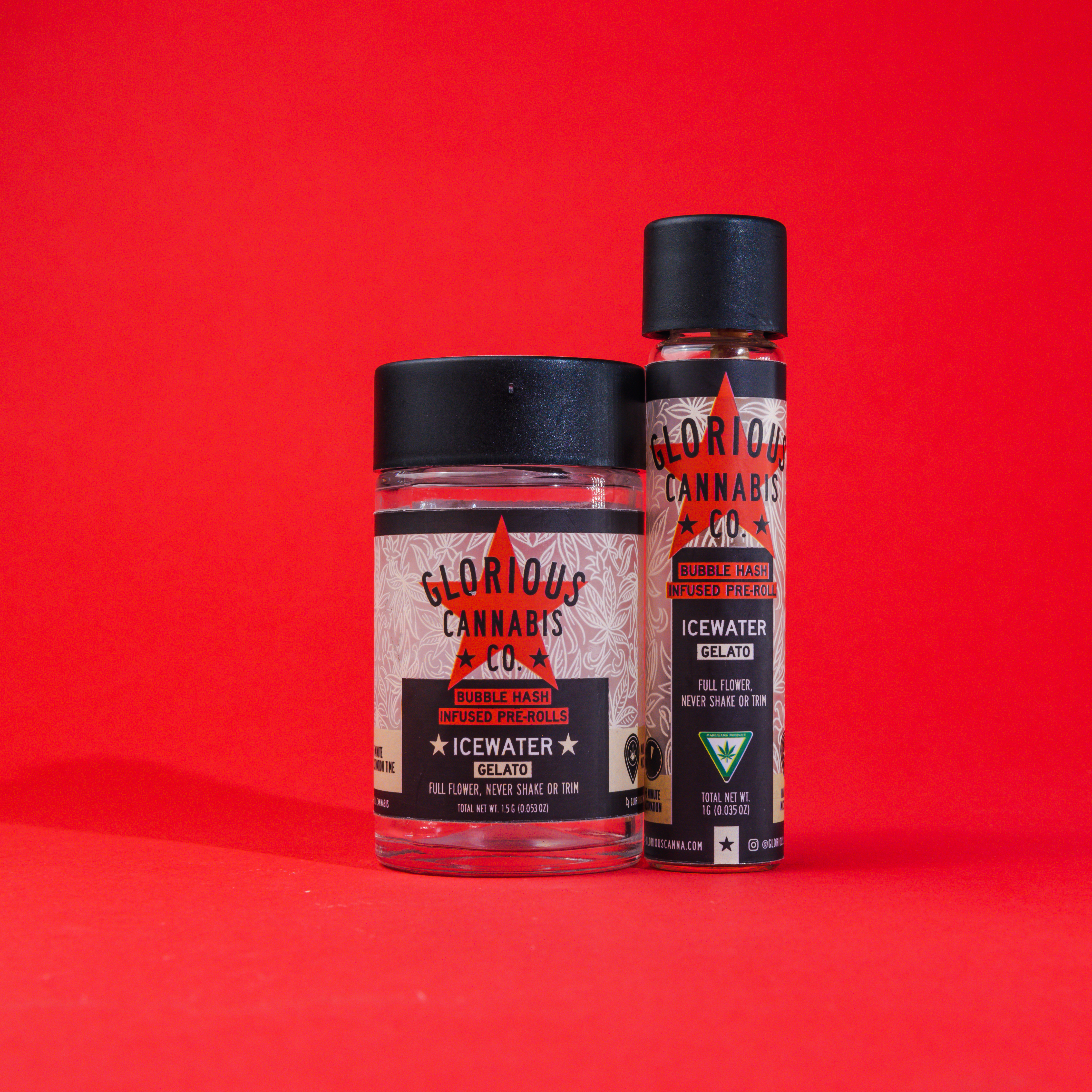 Photograph of product: Glorious Ice Water au chocolat Chem Runtz Preroll