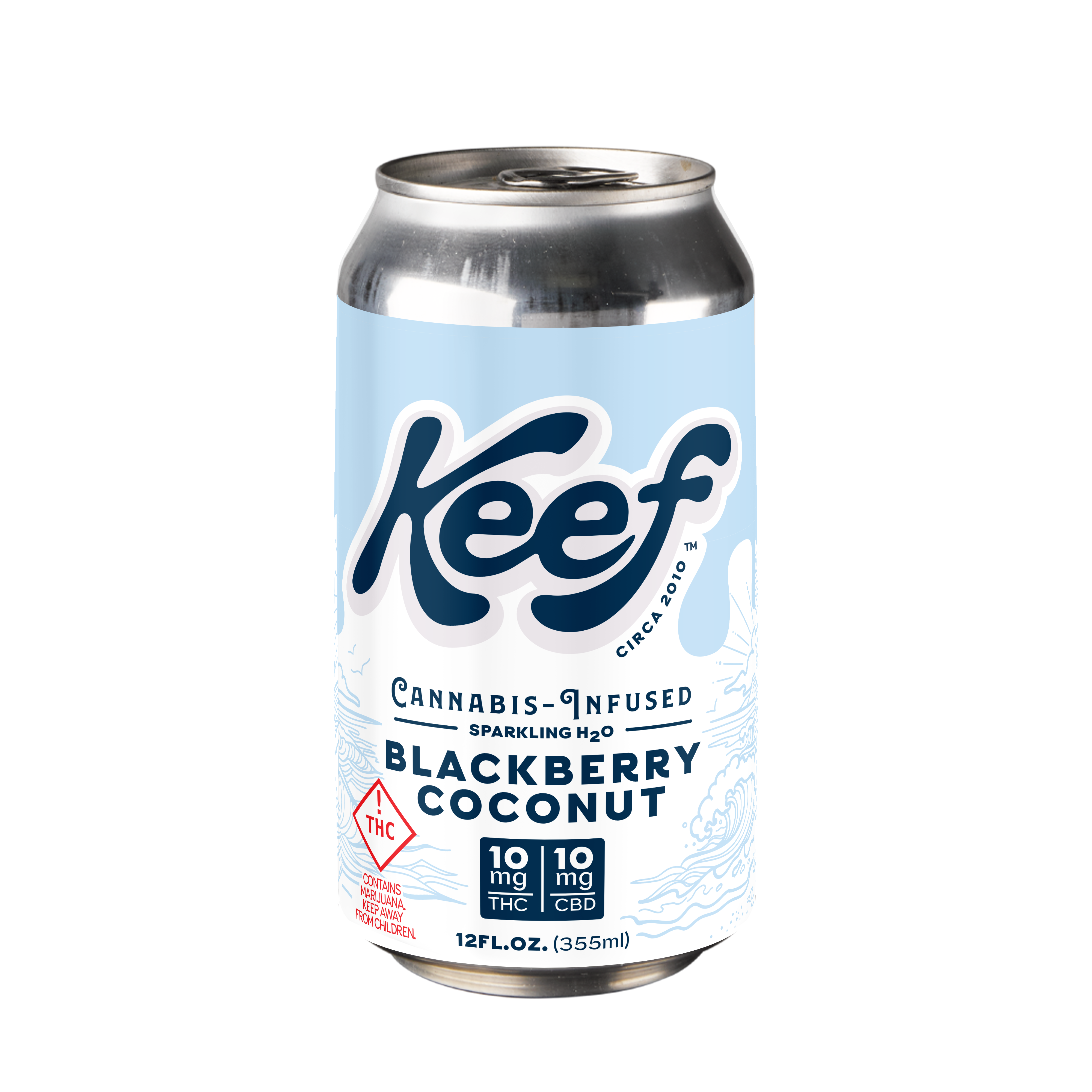 Photograph of Product: Keef - Sparkling H2O - Blackberry Coconut (H) (10mg THC/CBD)