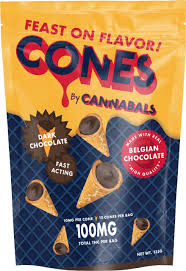 Photograph of product: Dark Chocolate Cones - 100mg 10pck