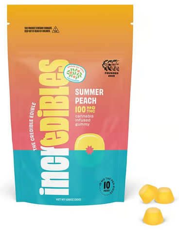 Photograph of product: Incredibles - Summer Peach 100mg 10pk Gummies