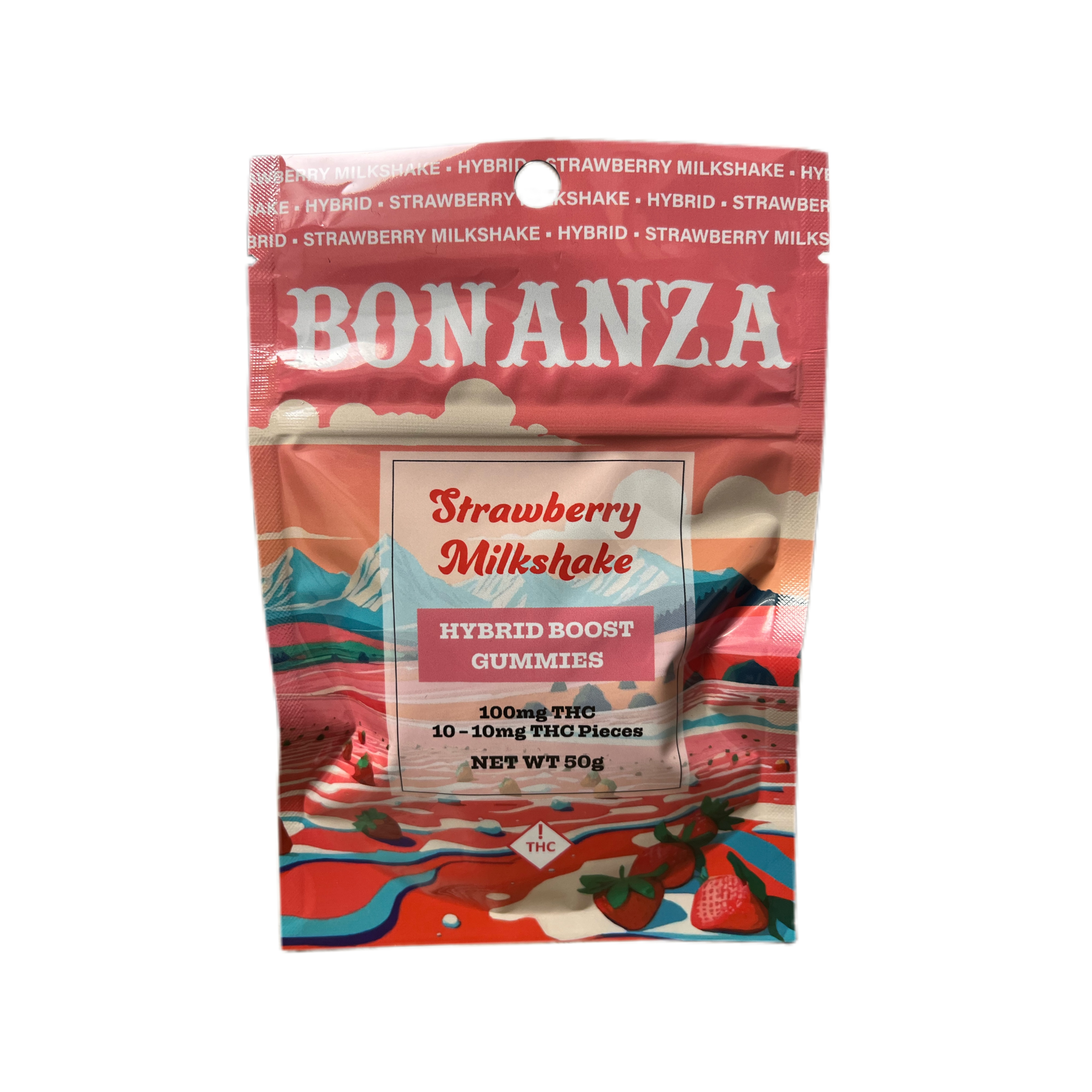 Photograph of product: Strawberry Milkshake Gummies | 100mg | Bonanza