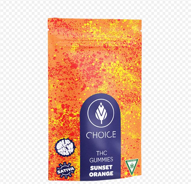 Photograph of product: Choice: Sunset Orange 100MG Gummies (S)