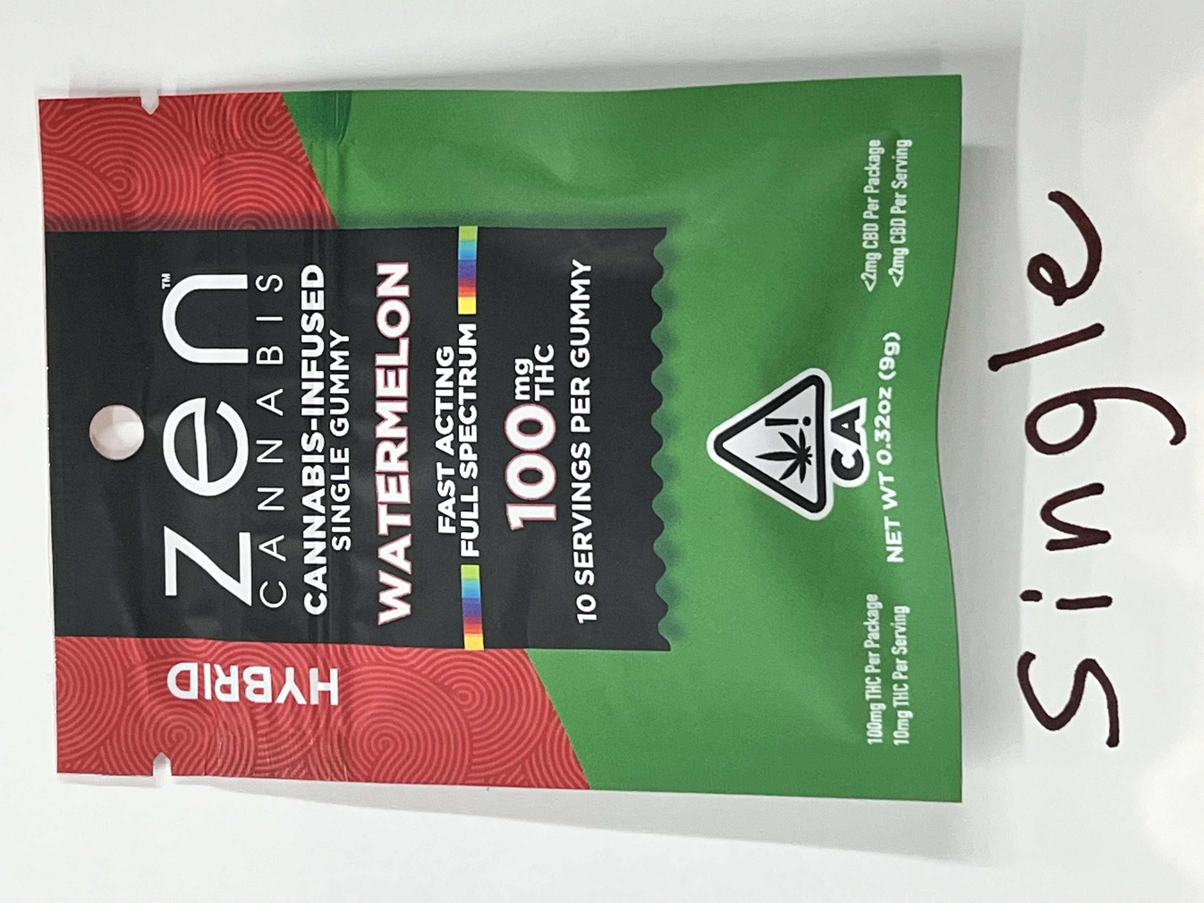 Photograph of product: ZEN - Hybrid Watermelon 100mg single