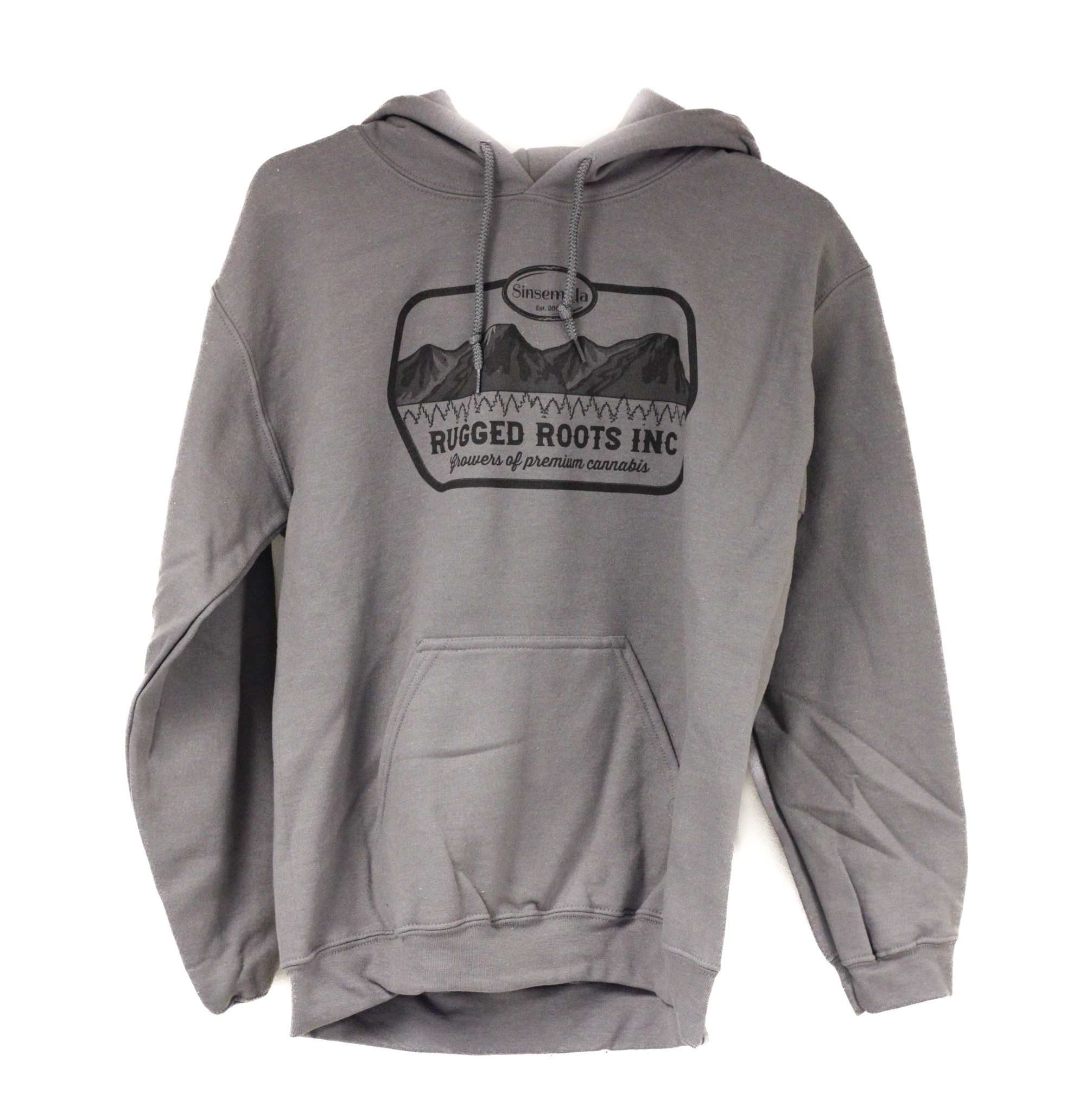 Photograph of product: Rugged Roots | Gray Hoodie with Black Logo Small