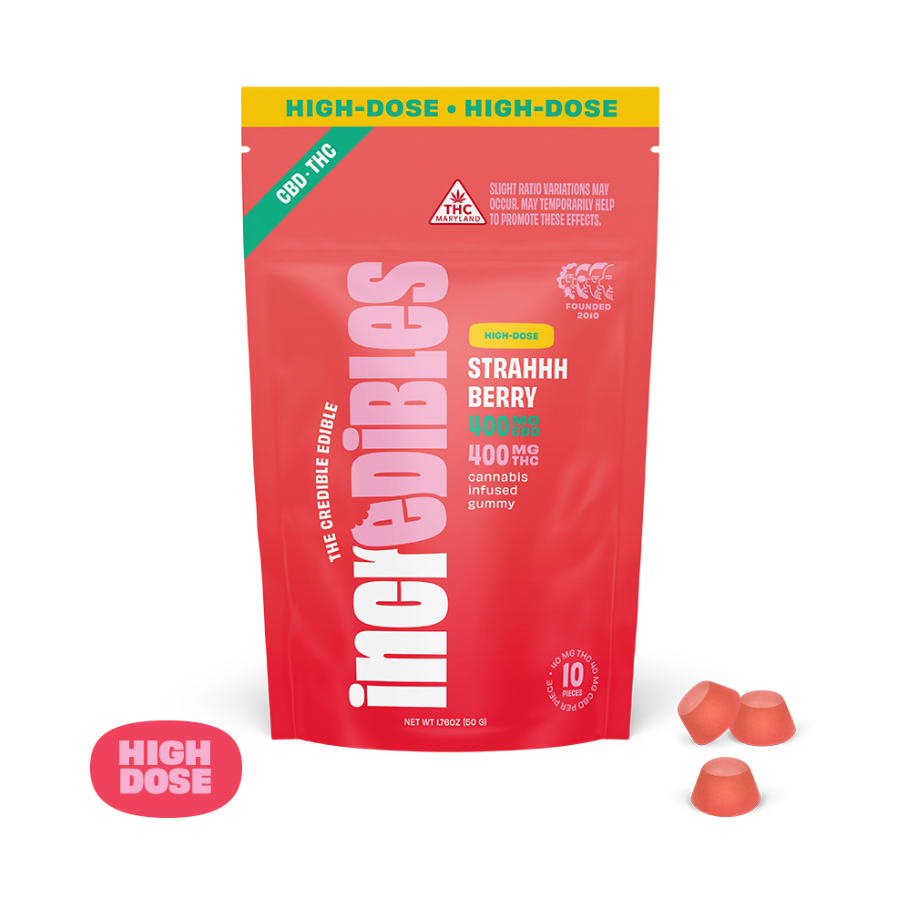 Photograph of product: TH-oui:CBD Strahhhberry High Dose Gummies 50mg:50mg x 10ct