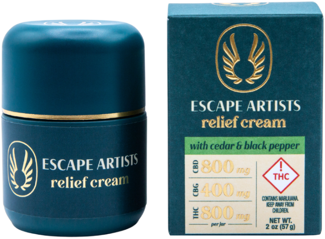 Photograph of product: Escape Artists - Topical - Relief Cream - 2:1:2 Cedar & Black Pepper - 2oz