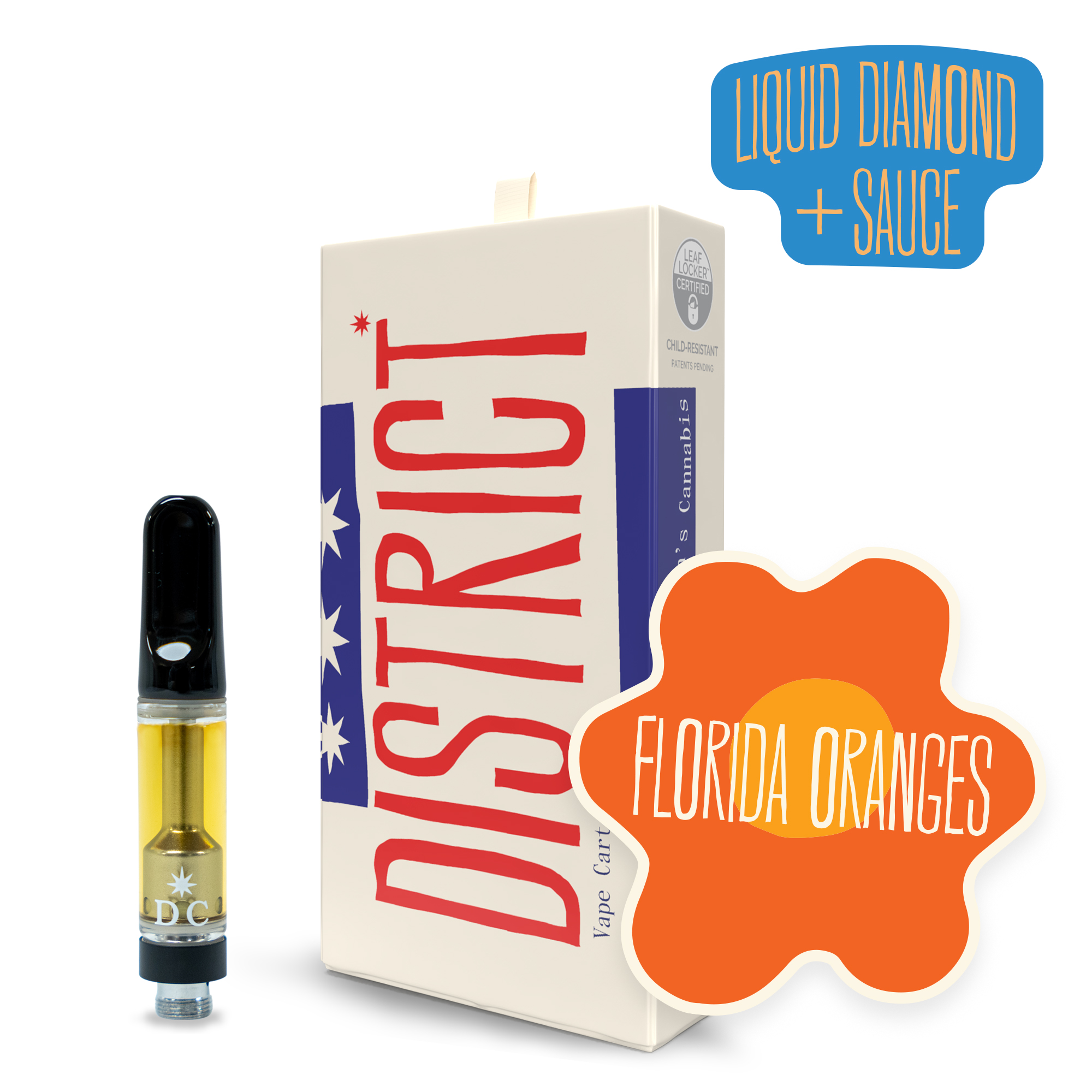 Photograph of product: Florida Oranges Liquid Diamonds and Sauce Cartridge | 1g