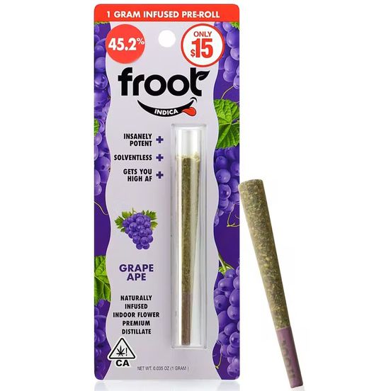 Photograph of product: Grape Ape Infused Pre-roll - 