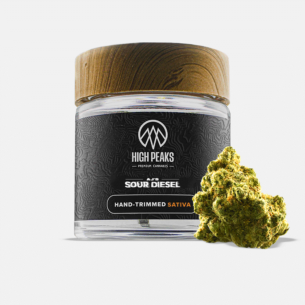 Photograph of product: High Peaks | Flower | AJ's Sour Diesel | 3.5g