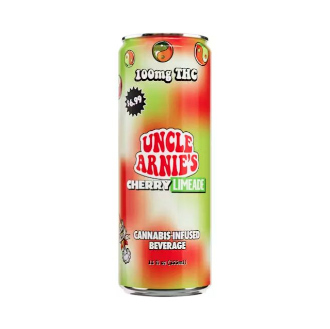 Photograph of product: Cherry Limeade Soda 12oz Uncle Arnie's