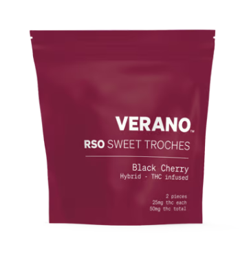 Photograph of product: 2pk/25mg RSO Troches (Sweet - Black Cherry)