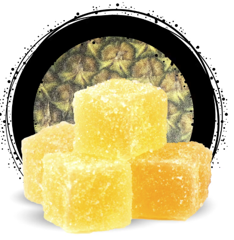 Photograph of product: OZONE PINEAPPLE 10PK PECTIN SOFT CHEWS 100MG