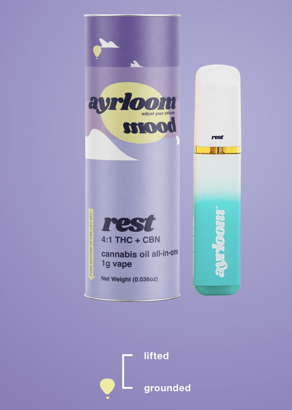Photograph of Product: Ayrloom AU | Vape 1g AIO | Mood: Rest