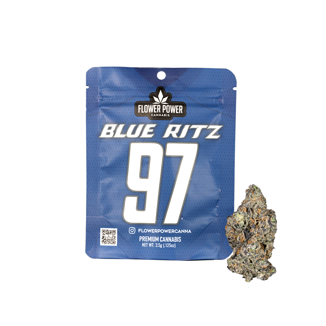 Photograph of product: Flower Power | Blue Ritz Prepackaged Flower | 3.5g