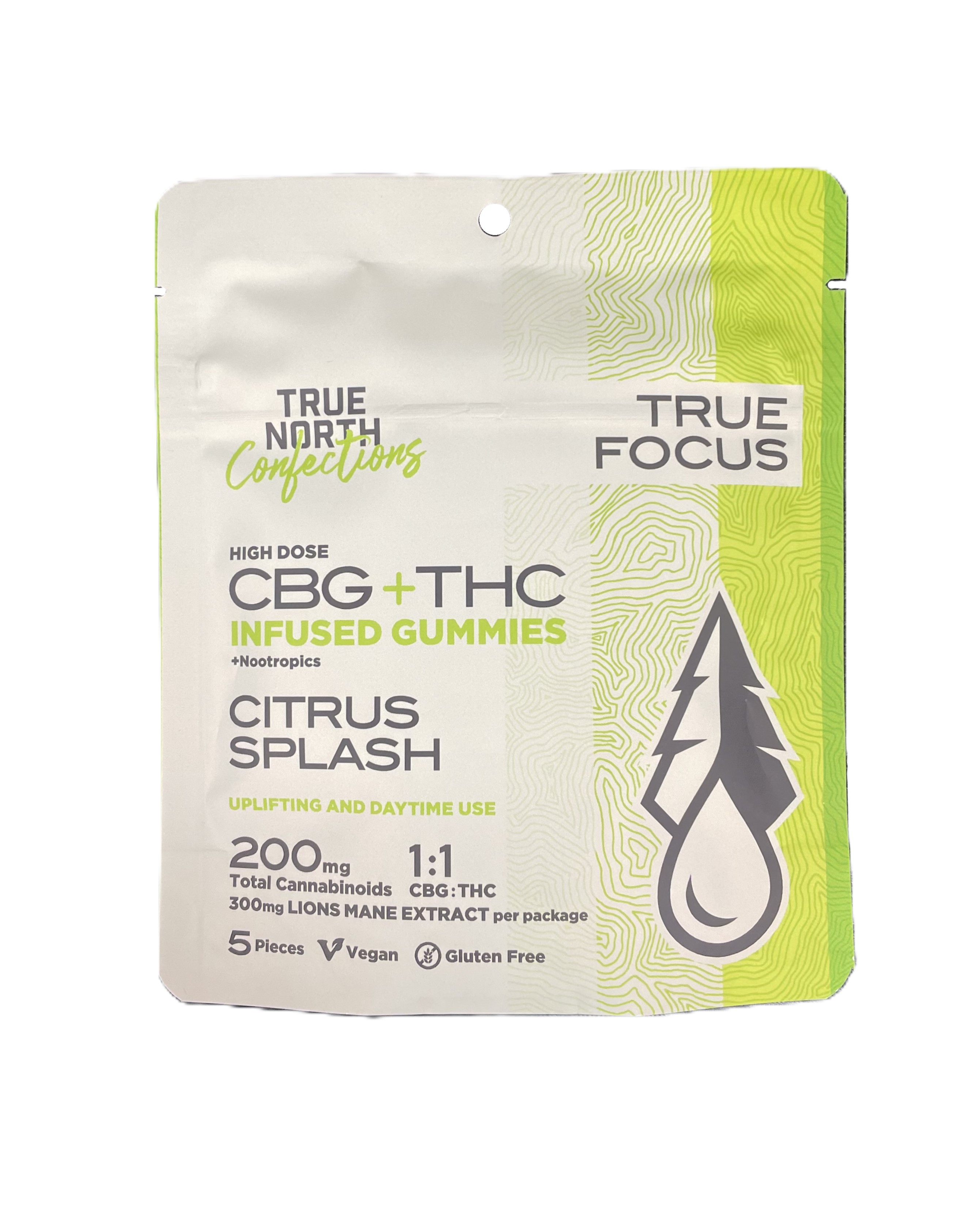 Photograph of product: True North 1:1 TH-oui:CBG Citrus Splash 5x20MG Gummies