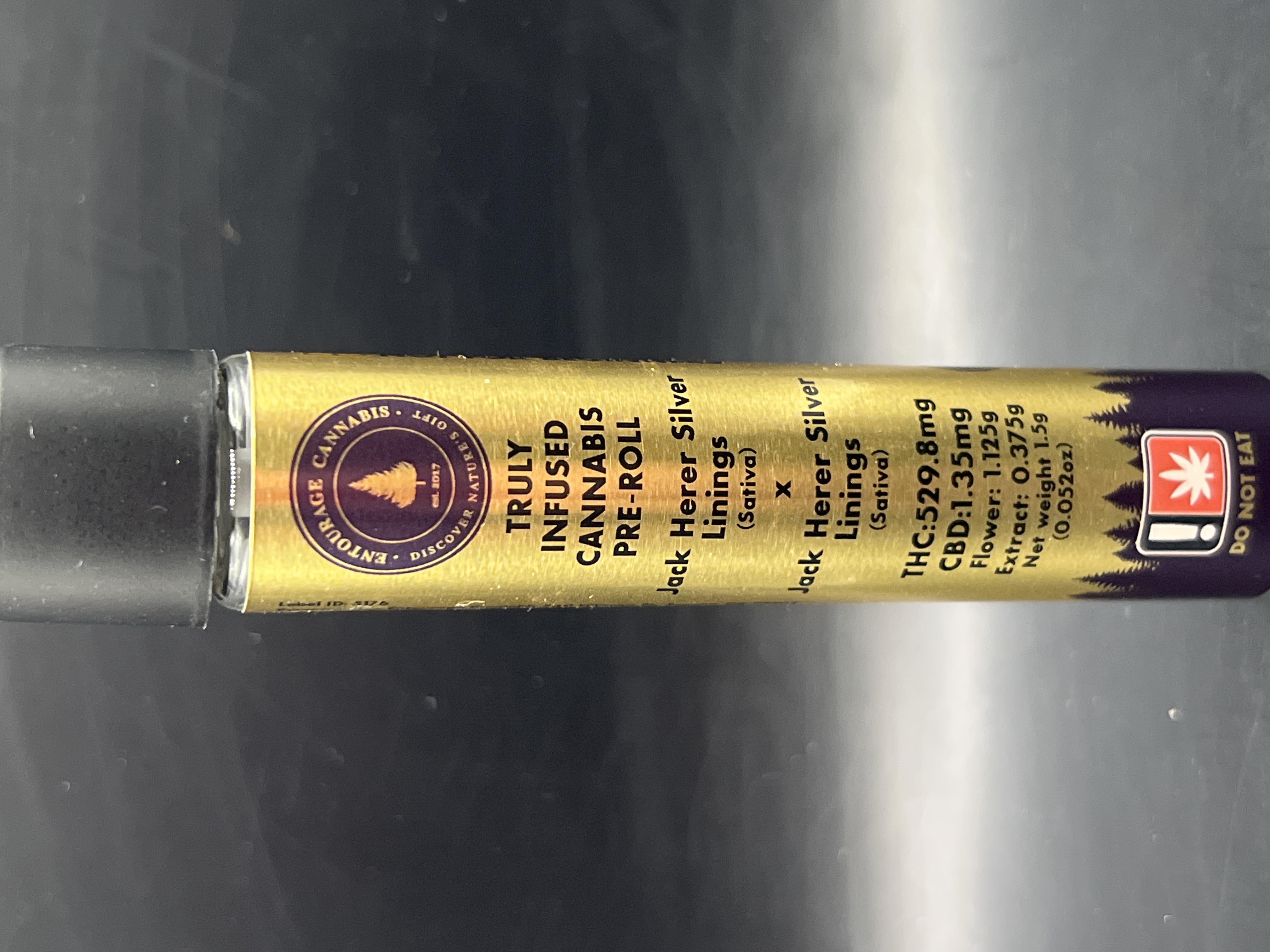 Photograph of product: Entourage Oui'd Jack Herer Silver Lining  x Jack Herer Silver Lining Infused Pre-Roll