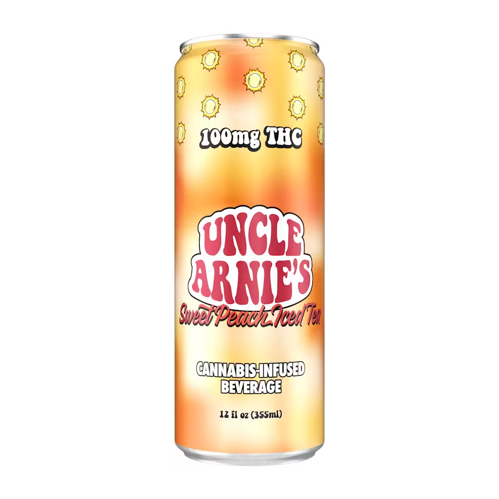Photograph of product: UNCLE ARNIE'S | SWEET PEACH TEA | 12OZ | 100MG