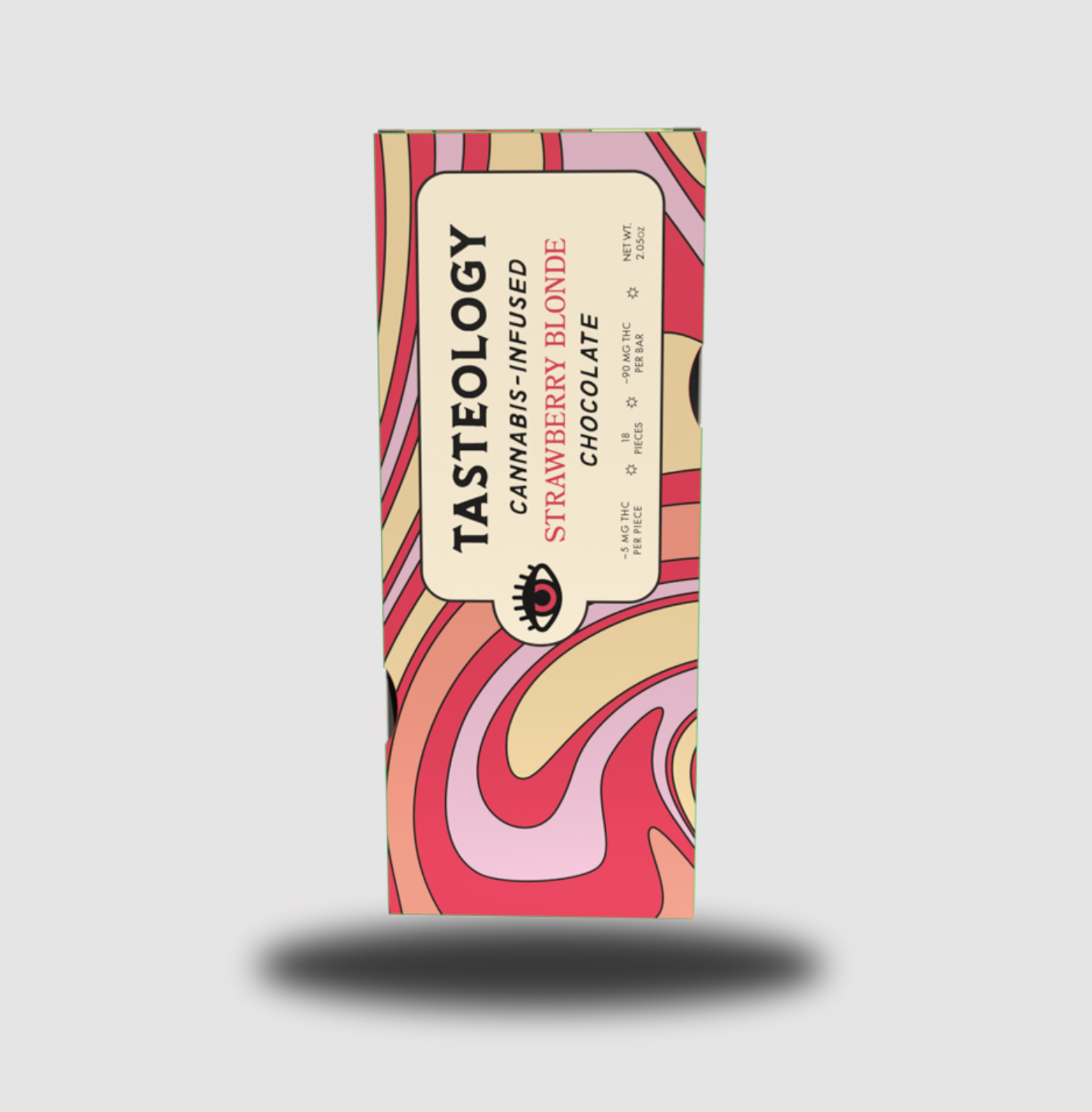 Photograph of product: Tasteology | Strawberry Blonde Chocolate Bar | 90mg