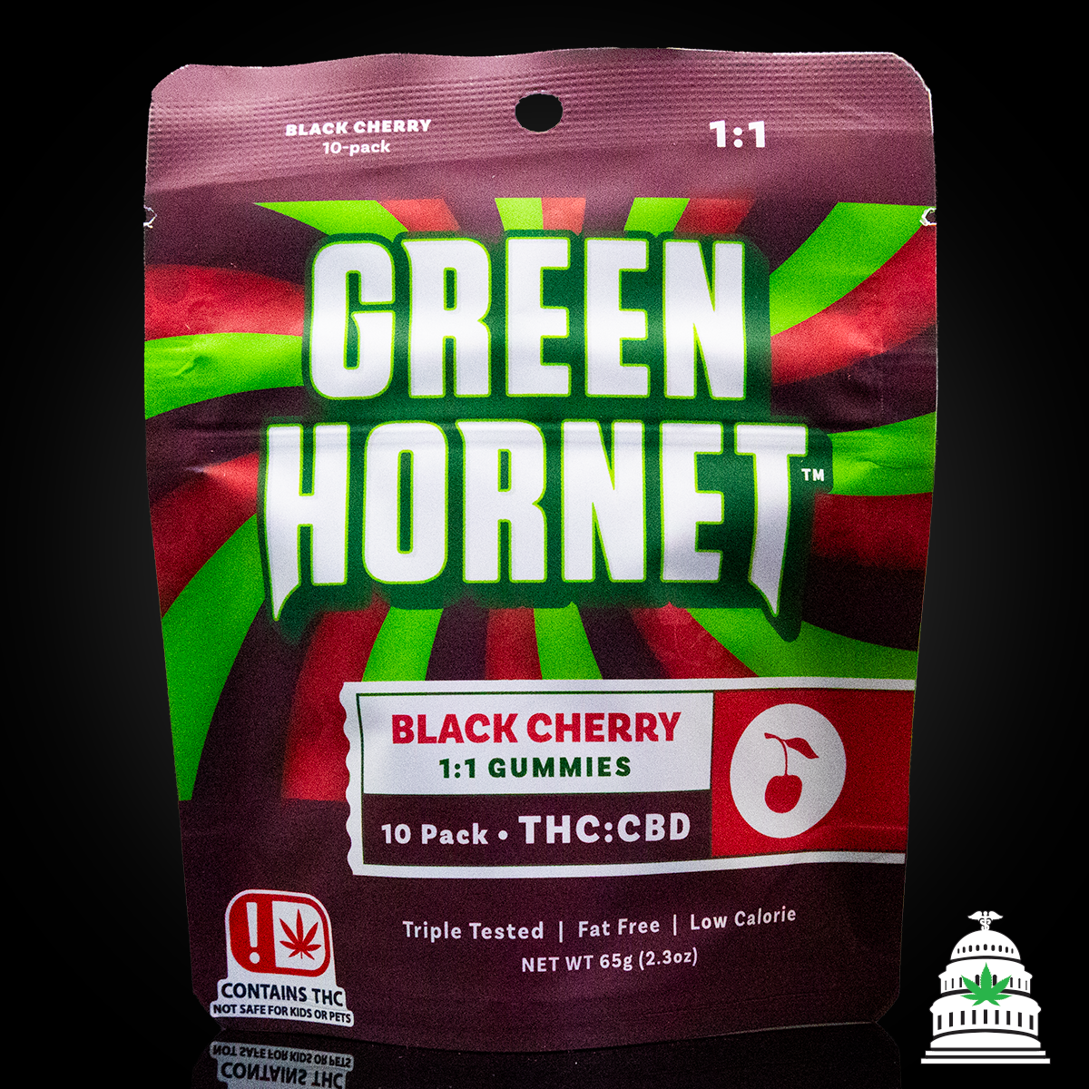 Photograph of product: Black Cherry - 100mg 1: een Hornet Gummies