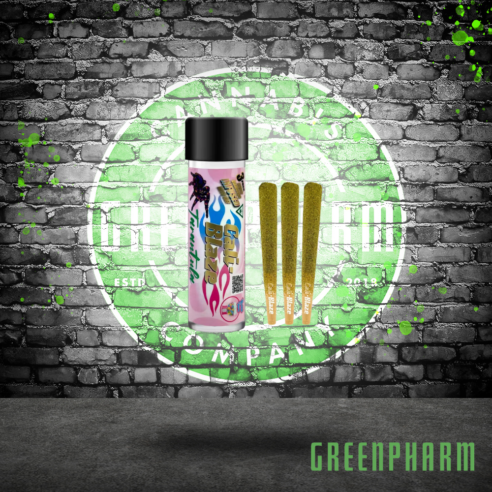 Photograph of product: Cali-Blaze , 3CT, 1G Tarantula Infused Pre-Rolls | Banana Cream Pie