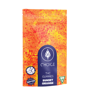 Photograph of product: Choice Chews Sunset Orange Oui'd TH-oui Gummies (100mg)
