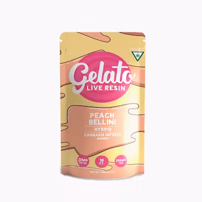 Photograph of product: Gelato | Edible | Gummies | Live Resin | Peach Bellini | 200mg