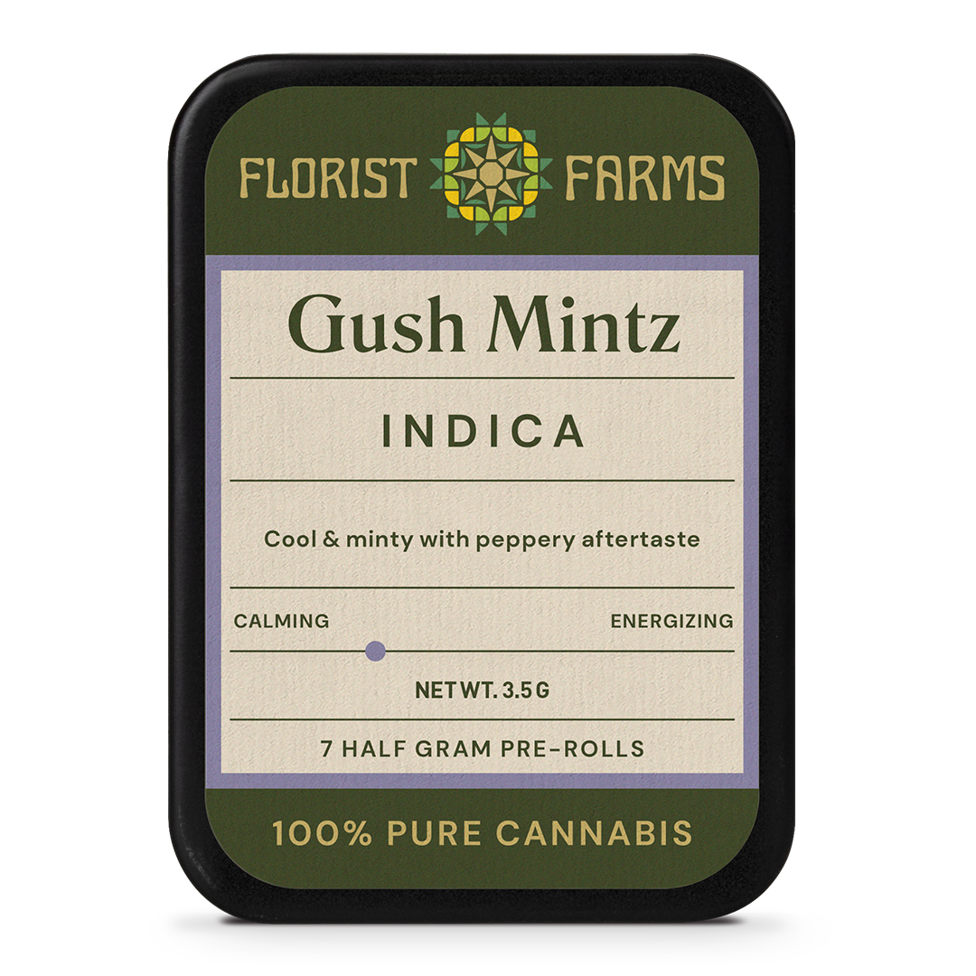 Photograph of product: Florist Farms - Pre-Roll Pack - Gush Mintz (I) - 7 x
