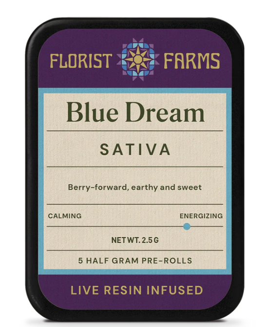 Photograph of product: Florist Farms | Blue Dream Infused Prerolls 5pk