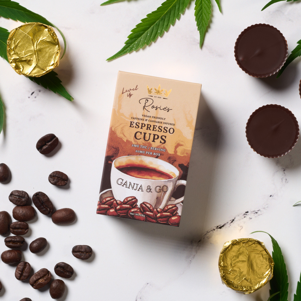 Photograph of Product: 5MG THC | 4PK Dark Choco Espresso Cups