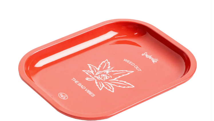 Photograph of product: Sackville Mini Rolling Tray Red Leaf