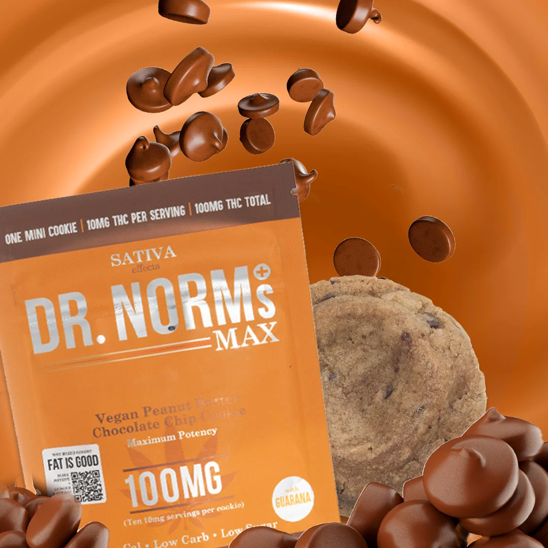 Photograph of product: 100MG MAX PEANUT BUTTER CHOCOLATE CHIP COOKIE