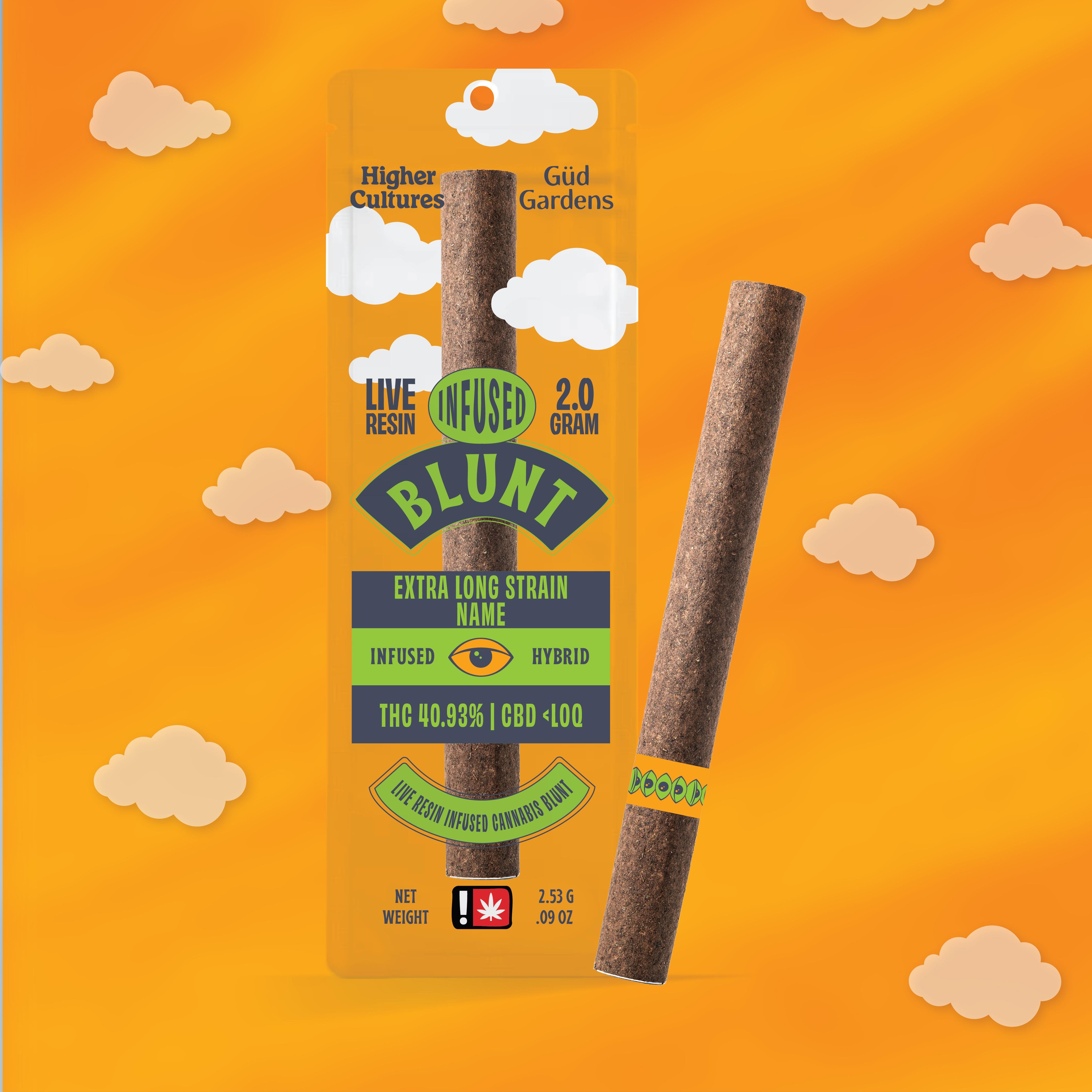 Photograph of product: Higher Cultures > Infused Blunt 1g > Oui'd > Bread N Budder