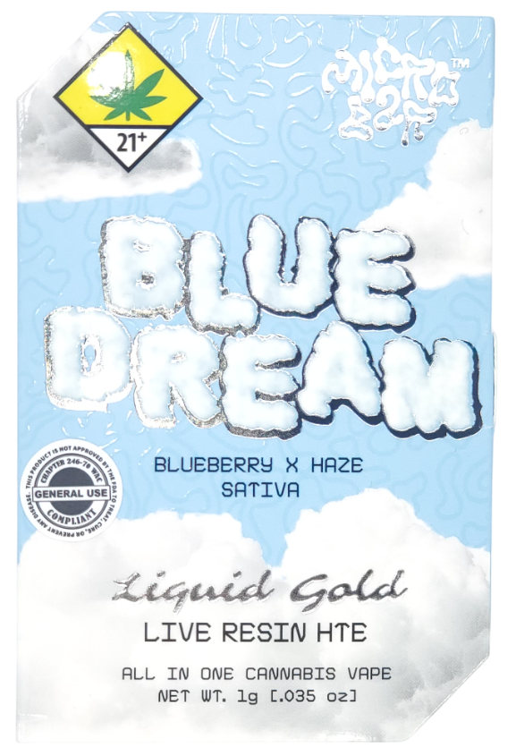 Photograph of product: Micro Bar VAPE Blue Dream Liquid Gold Disp 1g