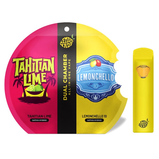 Photograph of product: Lemonchello (S) x Tahitian Lime (S) Dual Chamber Vape 1g - Lemonchello (S) x Tahitian Lime (S) Dual Chamber Vape 1g