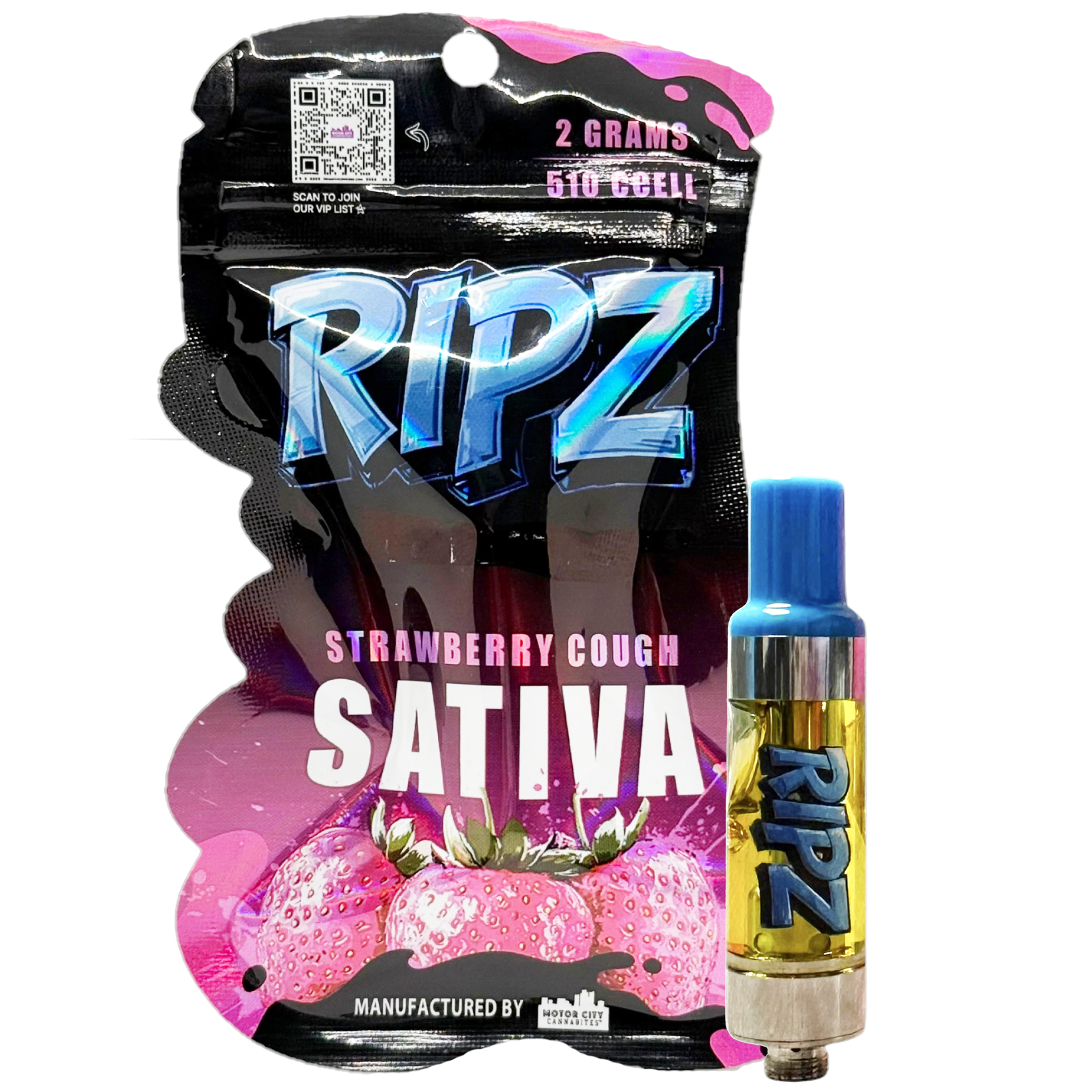 Photograph of product: Ripz Strawberry Cough Cartridge Rec