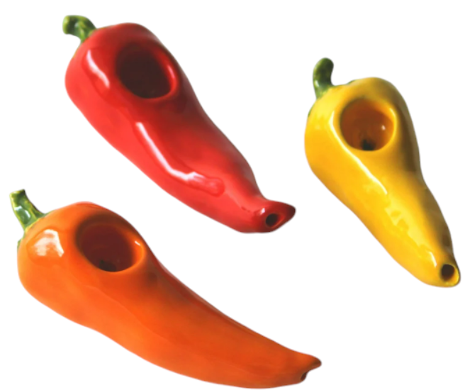 Photograph of product: Ceramic Chilli Pepper Pipe 4-5"