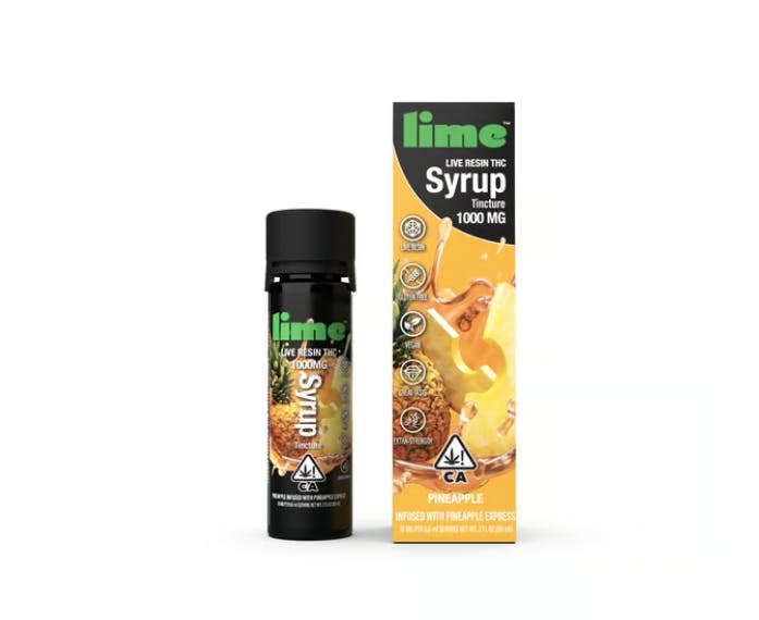Photograph of product: LIME - PINEAPPLE - 1000MG - LIVE RESIN - TH-oui SYRUP - TINCTURE