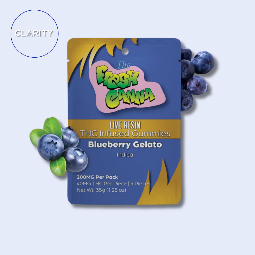 Photograph of product: Fresh Canna | 200mg Live Resin Gummies | Blueberry Gelato