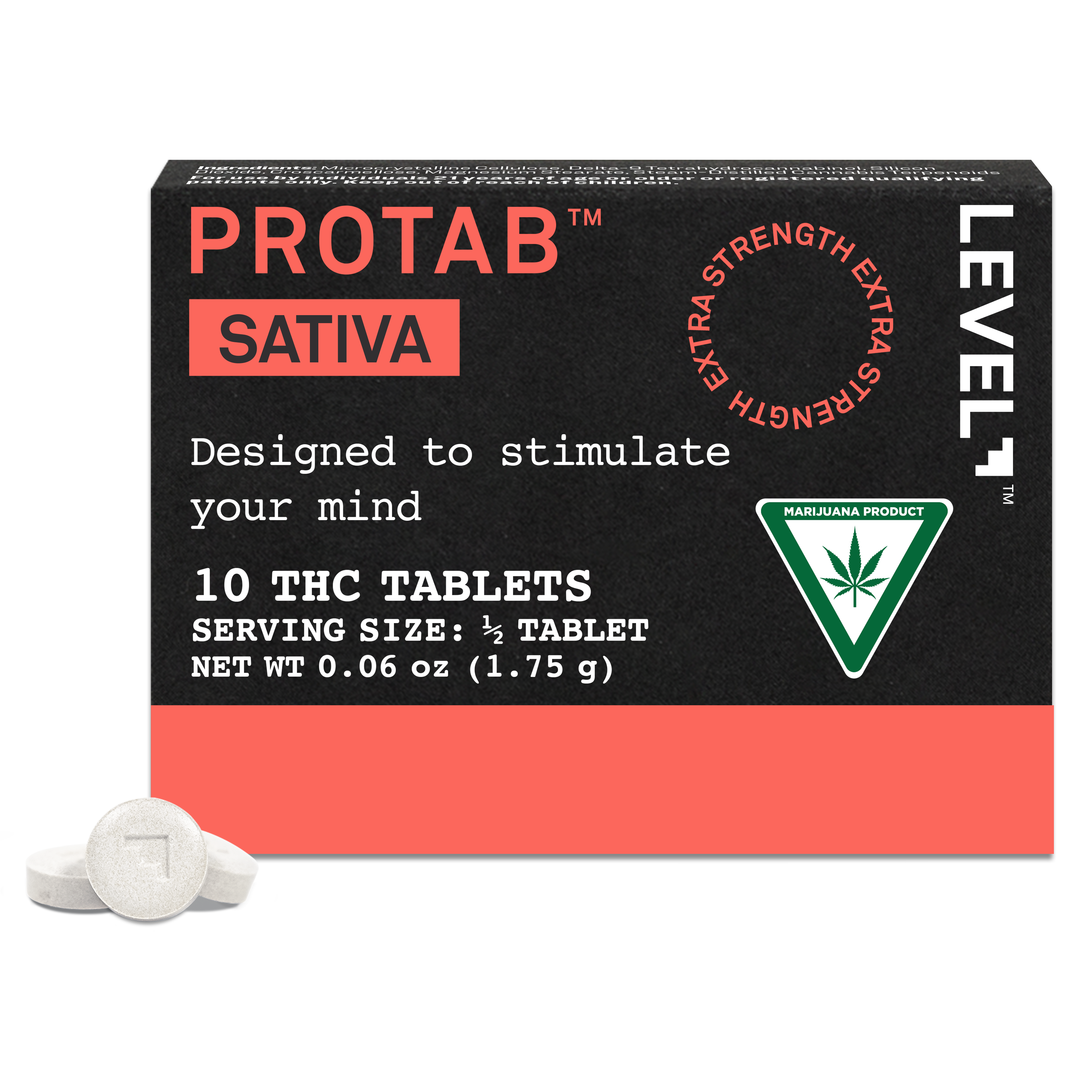 Photograph of product: LEVEL | Tablets | Protab Oui'd | 20mg TH-oui | 10 Pack