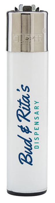 Photograph of product: Bud & Rita's White & Navy Clipper Lighter