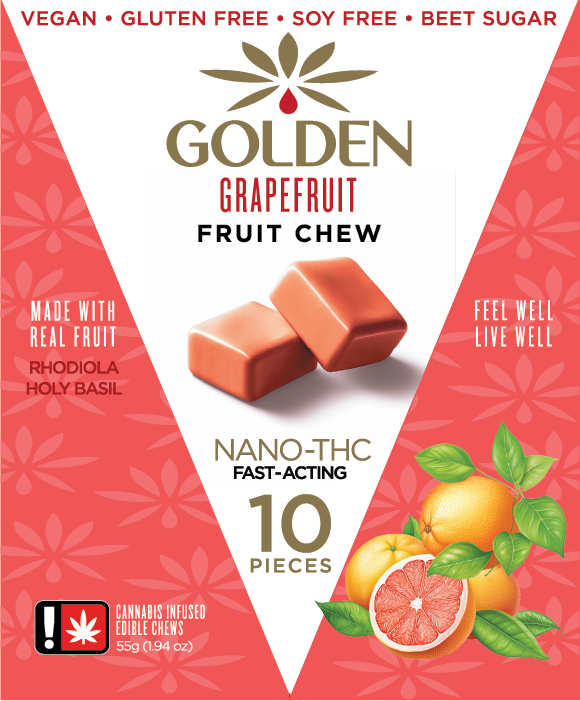 Photograph of product: Grapefruit Fruit Chew 10-Pack | Nano-TH-oui | Fast-Acting
