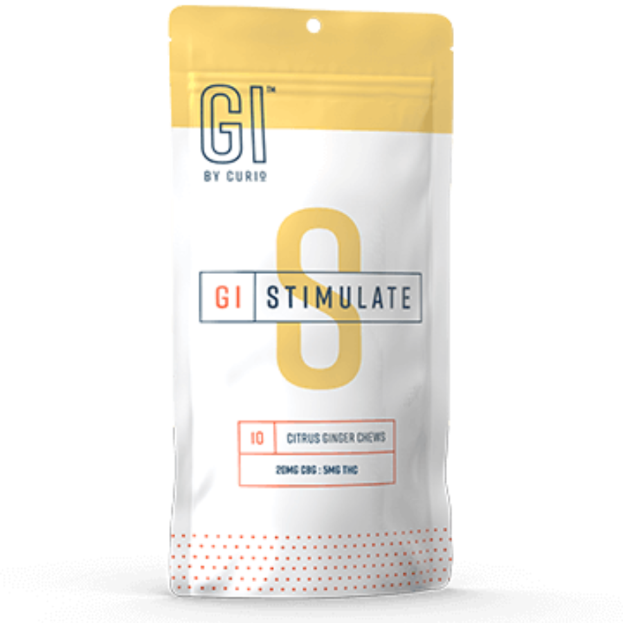 Photograph of product: Curio Chew GI Stimulate Citrus Ginger 1:4 TH-oui/CBG 10pk