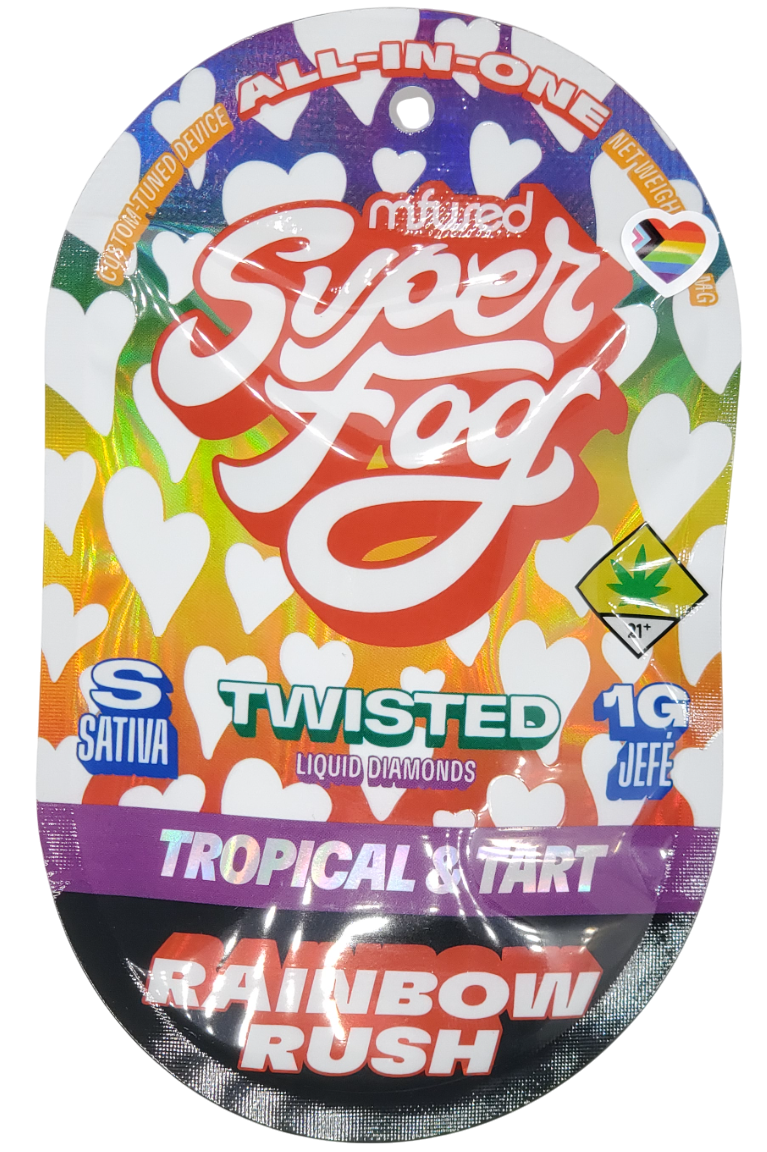 Photograph of product: Mfused Twisted Superfog VAPE Rainbow Rush Disp 1g
